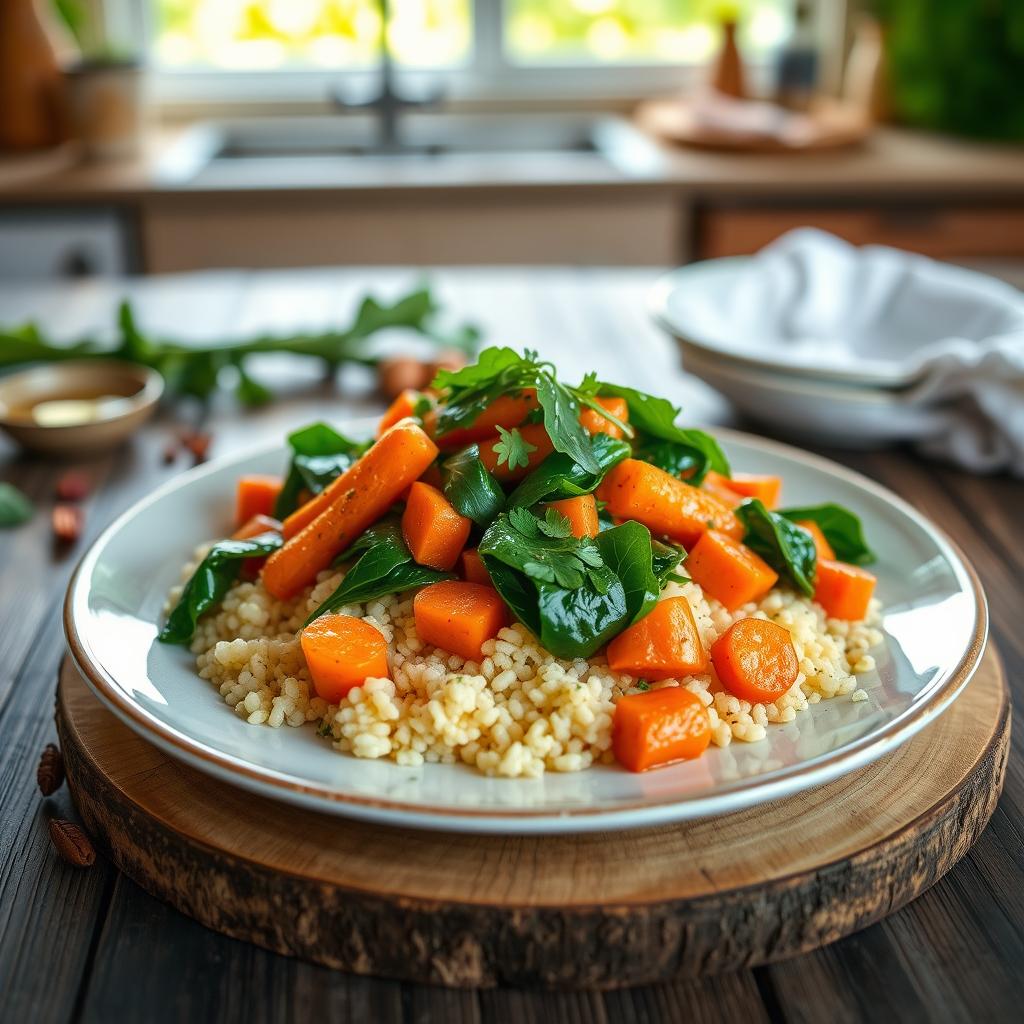 carrot and spinach recipes with couscous​