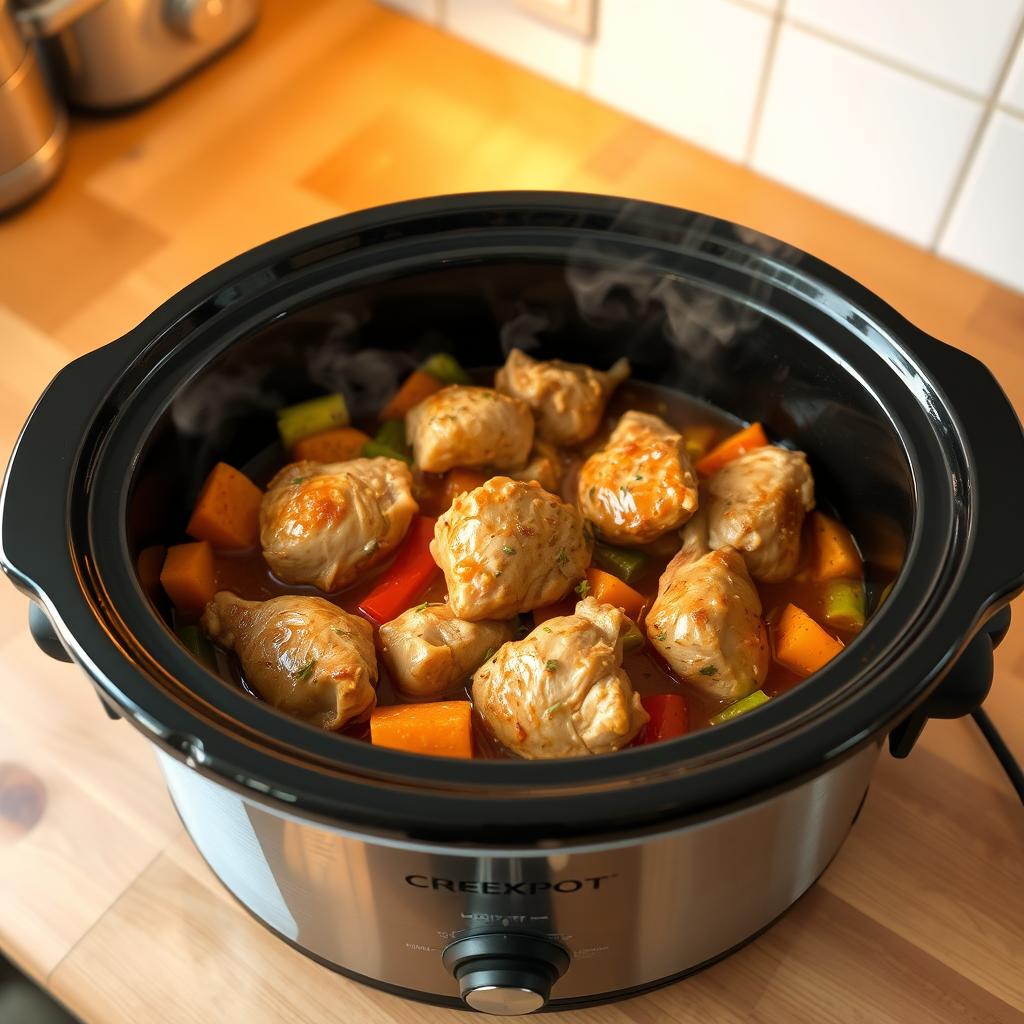 Is it better to cook chicken on high or low in a slow cooker?