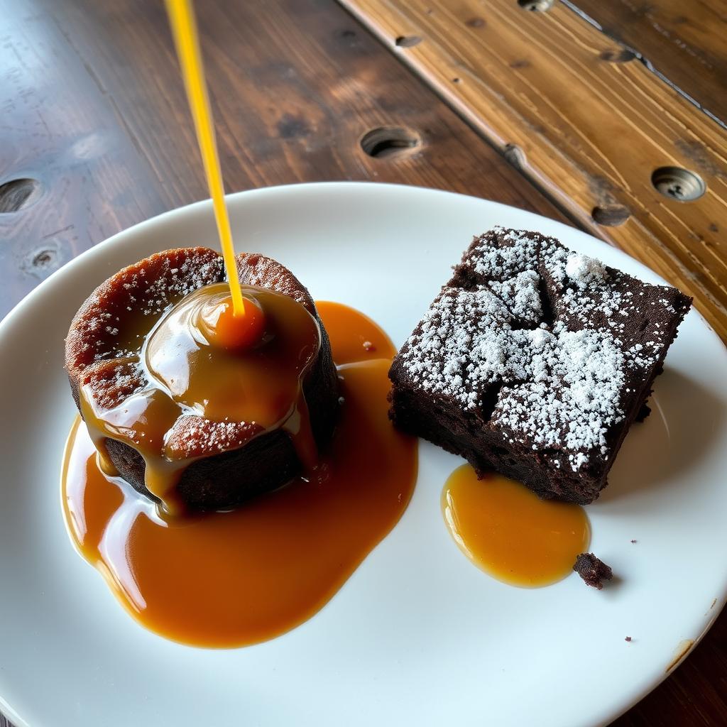 Sticky Toffee Pudding with Brownie