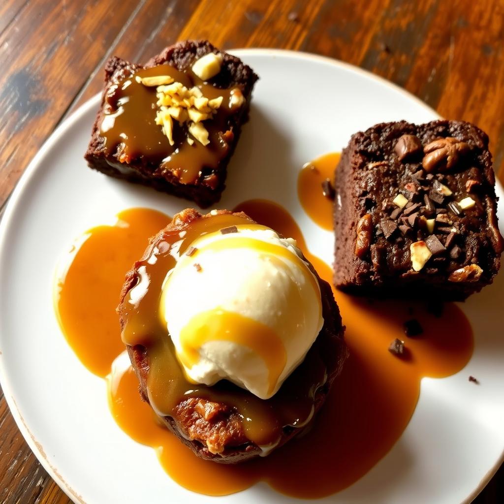 Sticky toffee pudding with brownies