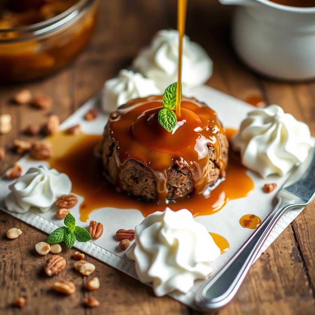 What goes well with sticky toffee pudding?