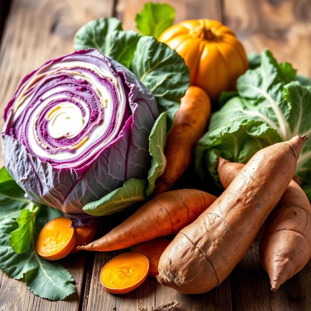 cabbage and sweet potato