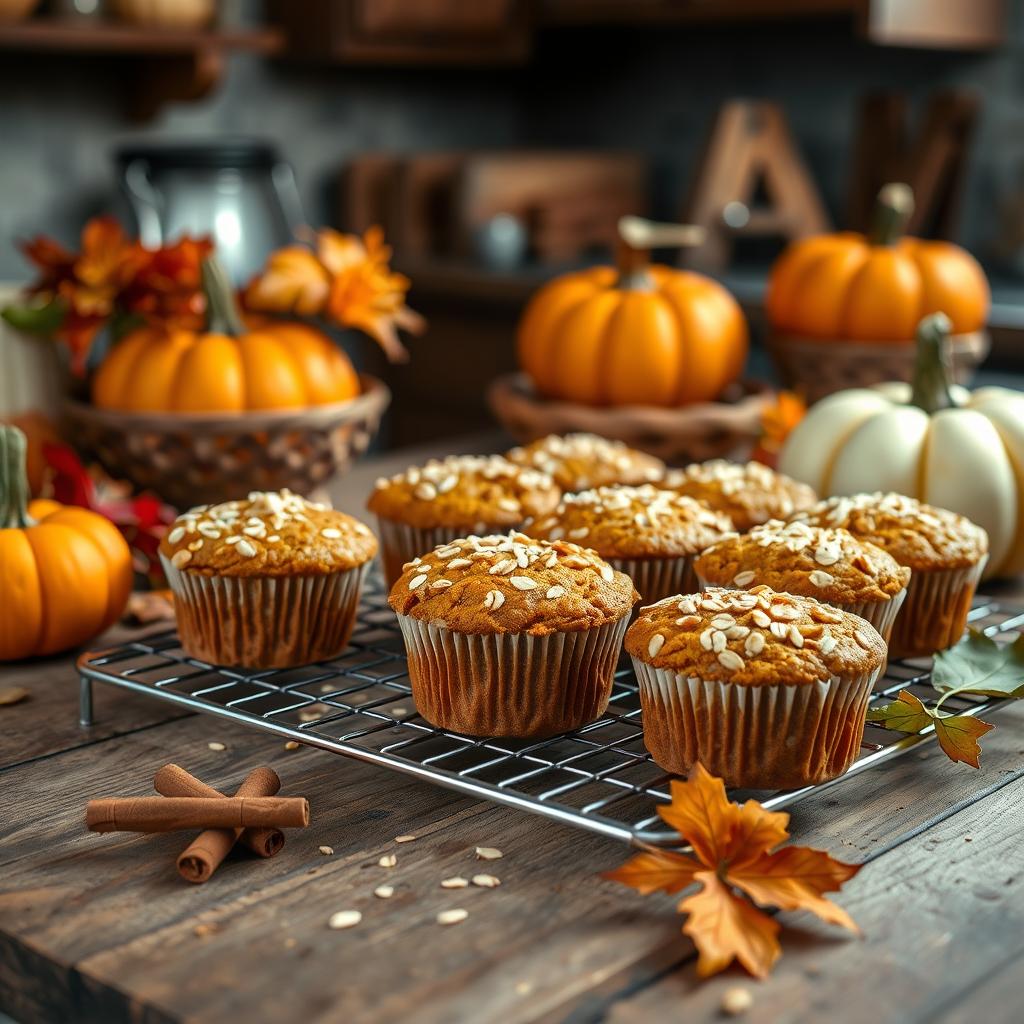 pumpkin oat protein muffins