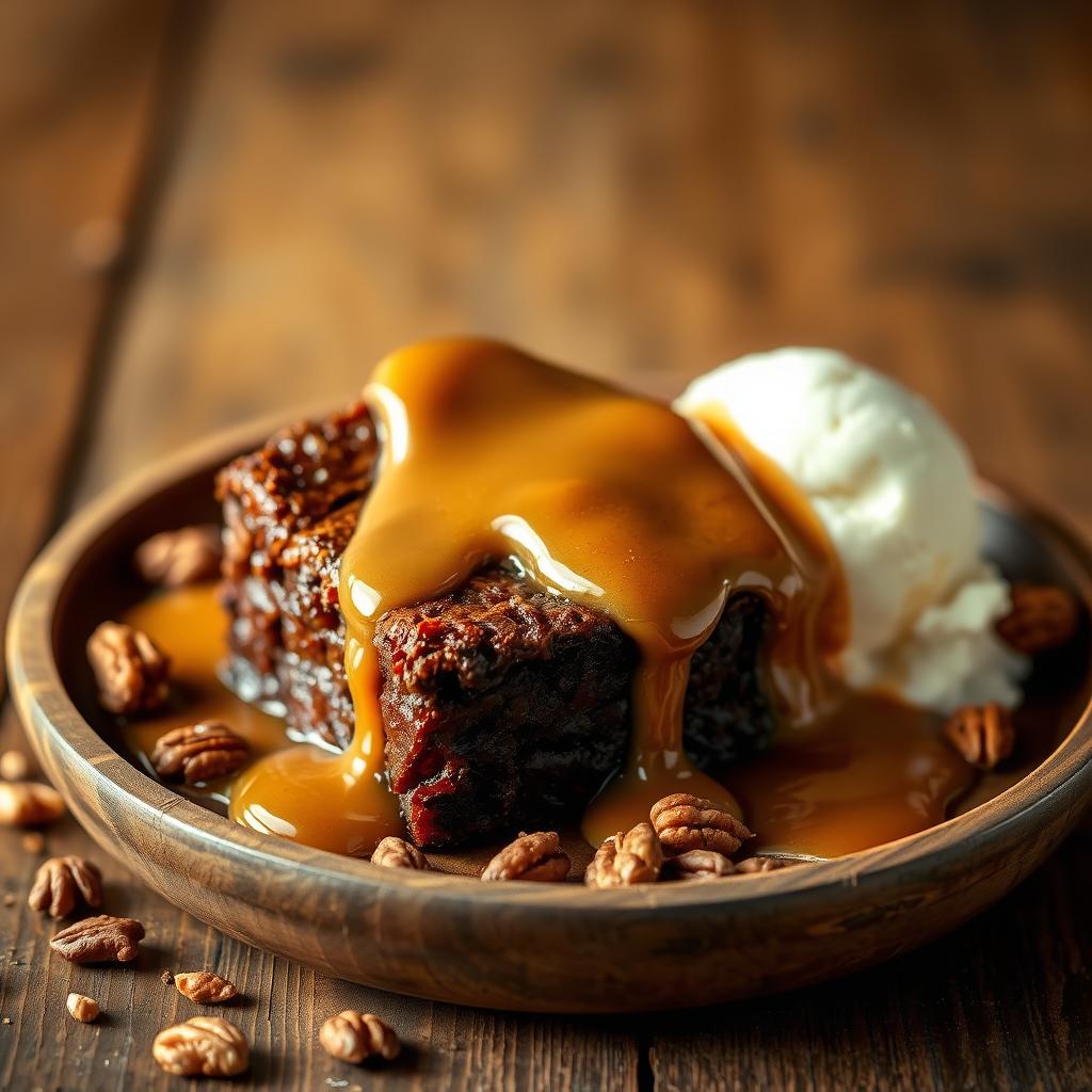 sticky toffee pudding with brownie